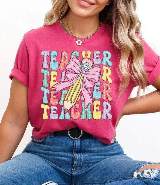 Teacher Pencil Bow